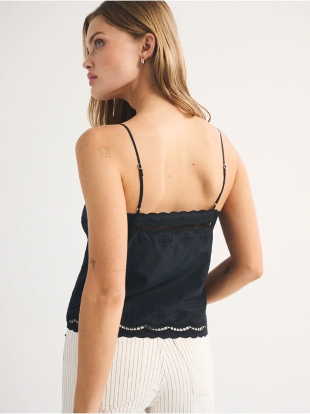 NWT Abercrombie & Fitch Cotton-Silk Blend Cutwork Cami Small